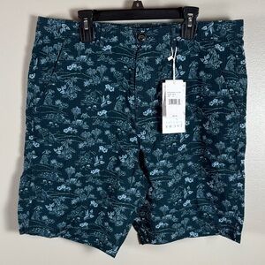 Jachs Dark Teal Floral Shorts
